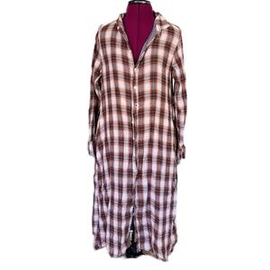 Free People CP Shades Plaid Maxi Dress Size M